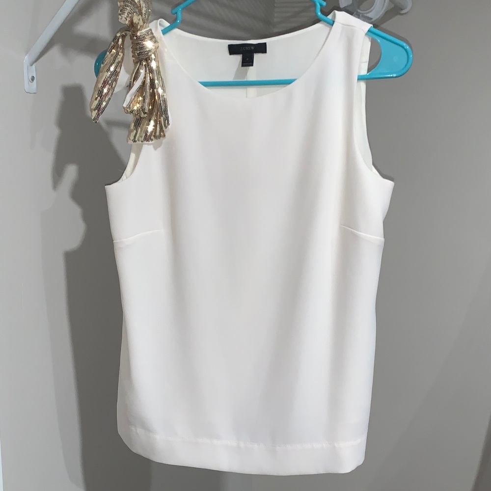 J. Crew Cream Sleeveless Blouse